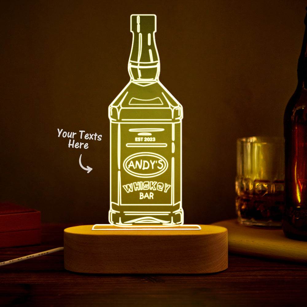 Lampada 3D Personalizzata Bottiglia Liquore 7 Colori idea regalo