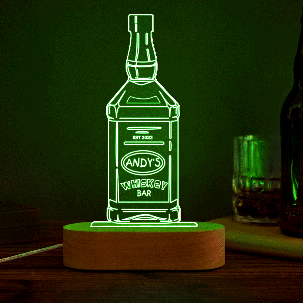 Lampada 3D Personalizzata Bottiglia Liquore 7 Colori idea regalo