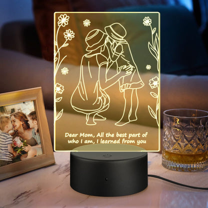 Lampada LED Personalizzata 7 Colori – Illumina il Cuore della Mamma