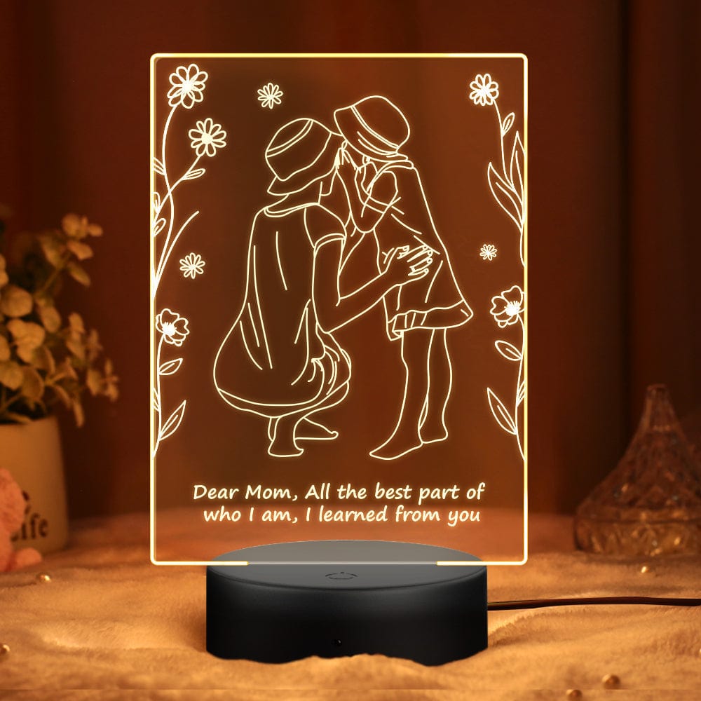 Lampada LED Personalizzata 7 Colori – Illumina il Cuore della Mamma