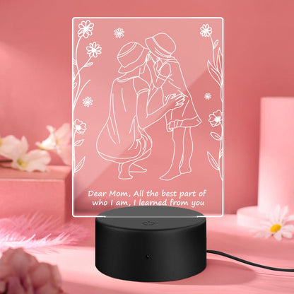 Lampada LED Personalizzata 7 Colori – Illumina il Cuore della Mamma
