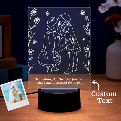 Lampada LED Personalizzata 7 Colori – Illumina il Cuore della Mamma