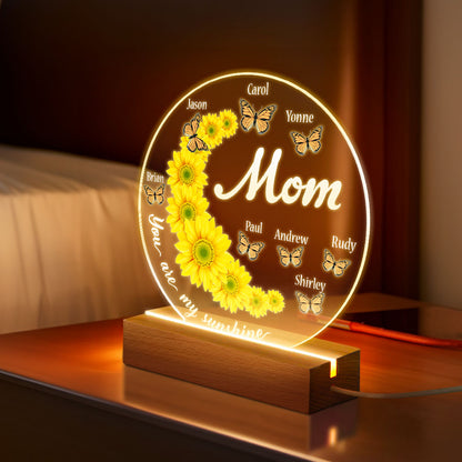 Lampada Girasole Personalizzata con Nomi per la mamma