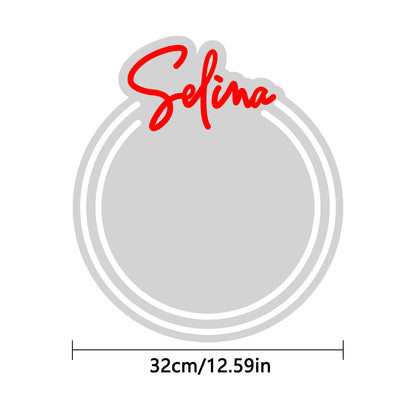 Specchio LED Personalizzato con Nome Lampada Mirror Dimmerabile idea regalo mamma lei lui