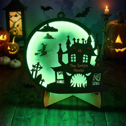 Luce Notte Halloween Personalizzata con Nome Cognome Famiglia Lampada LED Decorazione