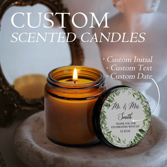 Candela Mason Jar Personalizzate Bomboniere Matrimonio Country Chic Nozze Nomi Sposi
