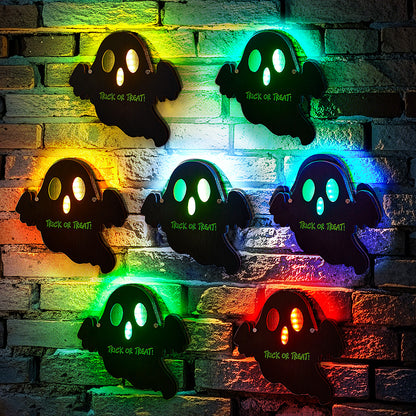 Luce Notturna Fantasmino Trick or Treat Personalizzata Nome Testo Frase Regalo Halloween