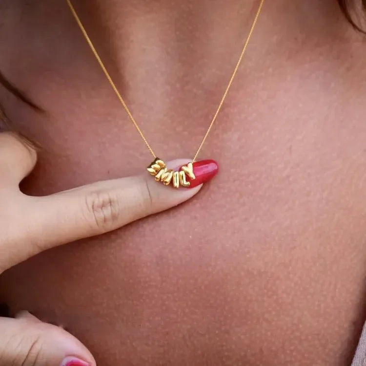 Collana con Nome "Bubble Letters" 3D personalizzato