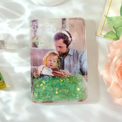 Calamita da Frigo Personalizzata con Foto | Con Brillantini Effetto Sabbie Mobili papà