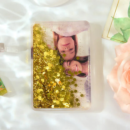 Calamita da Frigo Personalizzata con Foto | Con Brillantini Effetto Sabbie Mobili papà