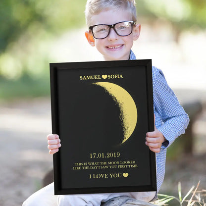 Cornice Fase Lunare Personalizzata con Nomi Regalo Coppia Lei Lui San Valentino Amore Natale Anniversario Compleanno