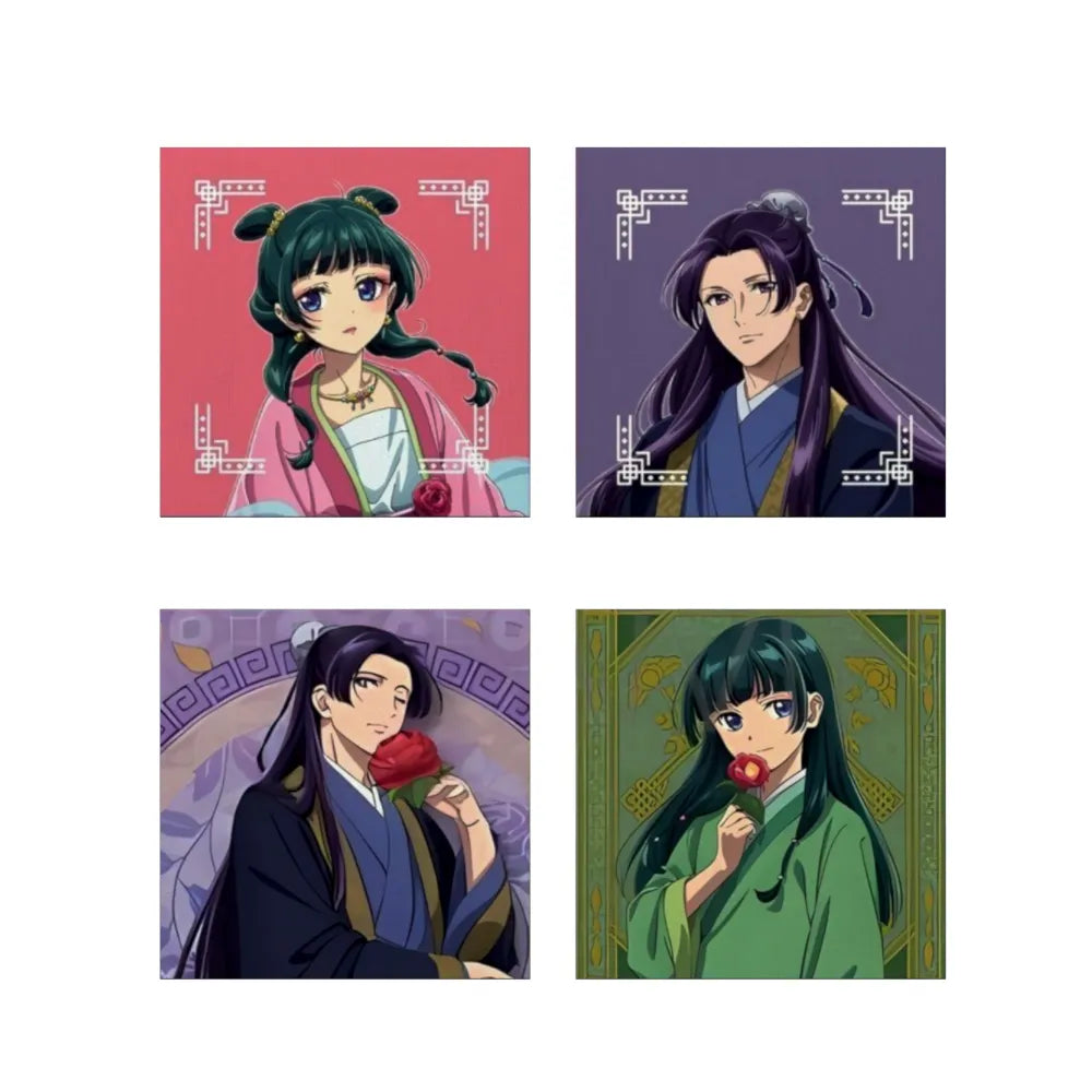 Quadri Il Monologo della Speziale 4 Pezzi 30x30cm Tela Maomao e Jinshi