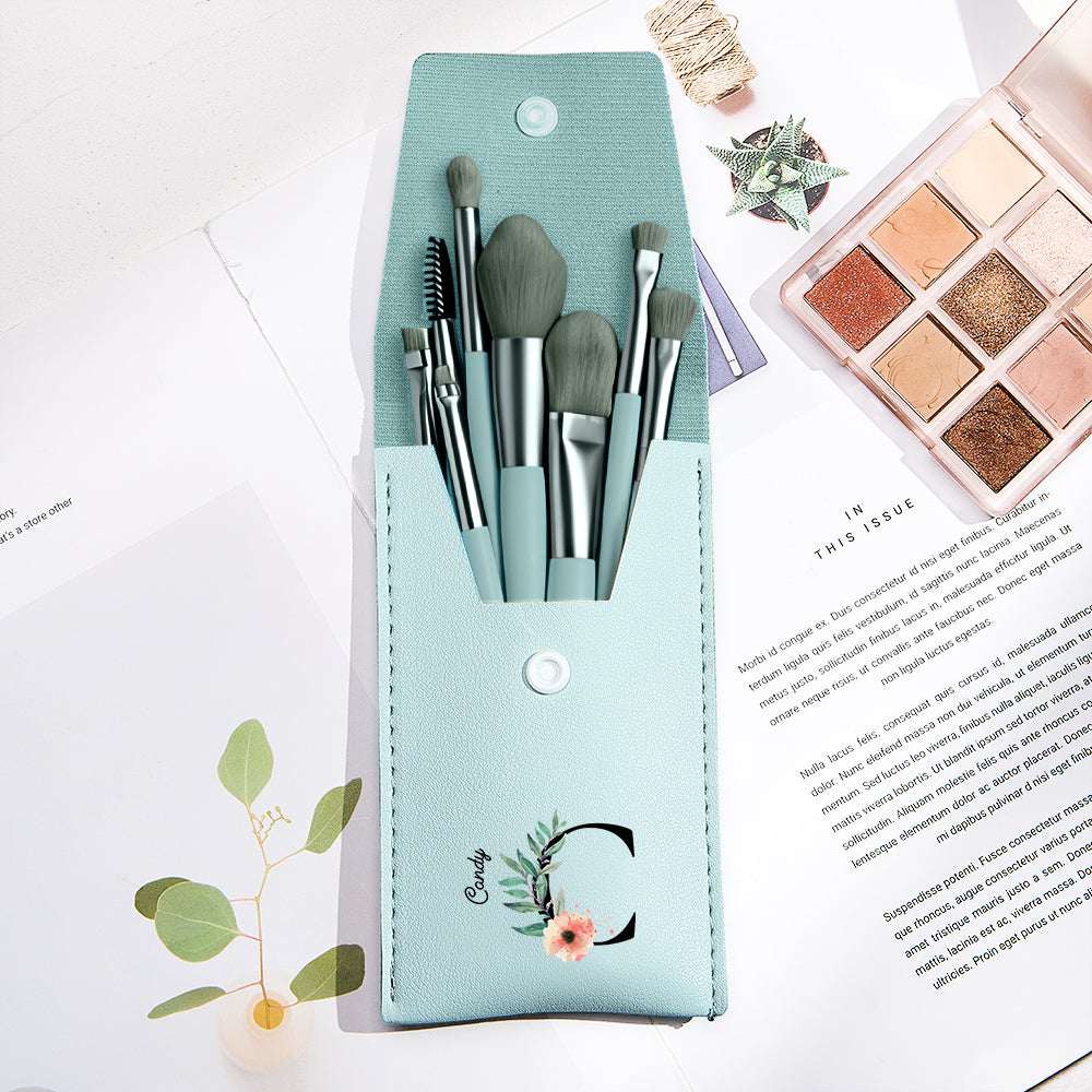Set Pennelli Trucco con Astuccio in Pelle PU Personalizzato Regalo Donna mamma