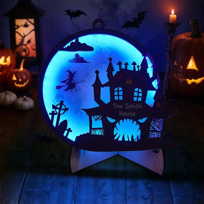 Luce Notte Halloween Personalizzata con Nome Cognome Famiglia Lampada LED Decorazione