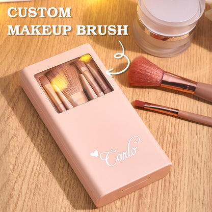 Set Pennelli Trucco Personalizzato con Incisione nome idea Regalo Beauty