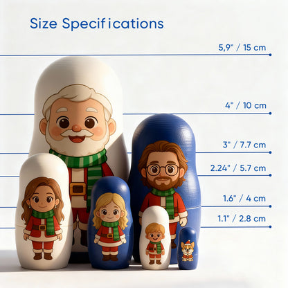 Matrioska di Famiglia Personalizzata: I Tuoi Ricordi in Stile Cartoon papà