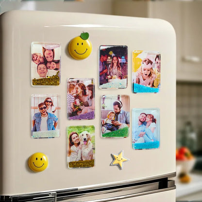 Calamita da Frigo Personalizzata con Foto | Con Brillantini Effetto Sabbie Mobili papà