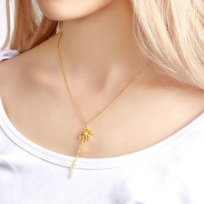 Collana Personalizzata Nome e Fiore di Nascita Gioiello Dainty Floreale