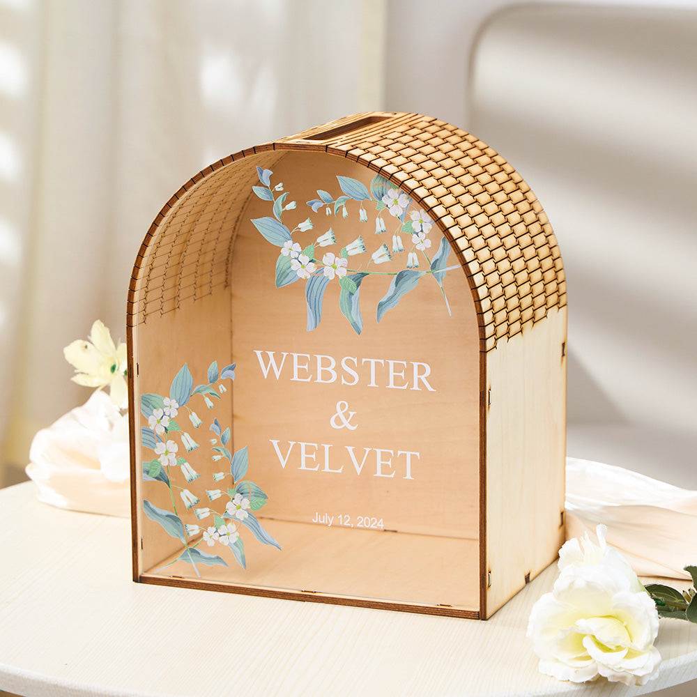 Scatola Porta Buste Biglietti Matrimonio Personalizzata ad Arco Scrigno Ricordi Nozze