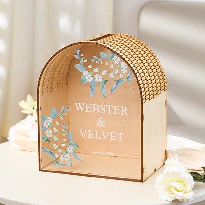 Scatola Porta Buste Biglietti Matrimonio Personalizzata ad Arco Scrigno Ricordi Nozze