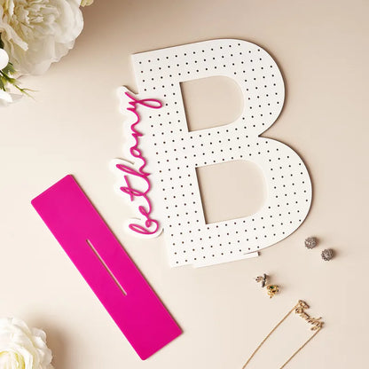 Porta Orecchini in Acrilico Personalizzato con Nome – Organizer Espositore Gioielli su Misura – Regalo per Lei e Festa della Mamma