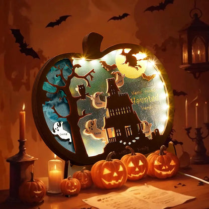 Luce Notte Decorazione Halloween Personalizzata Famiglia Lampada con Nome