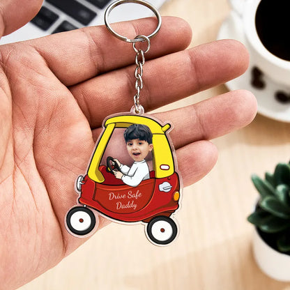 Portachiavi Personalizzato "Guida con Prudenza" - Portachiavi a Forma di Auto Personalizzato - Regalo per Papà