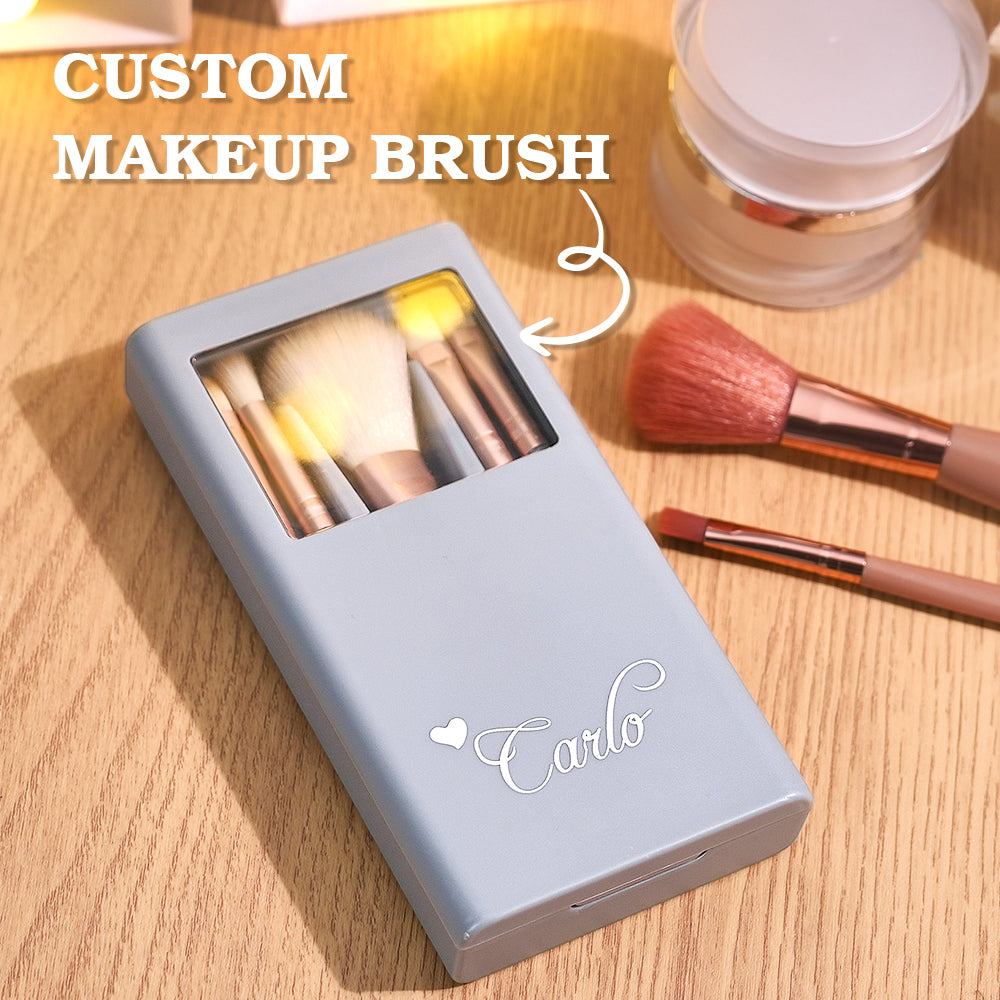 Set Pennelli Trucco Personalizzato con Incisione nome idea Regalo Beauty