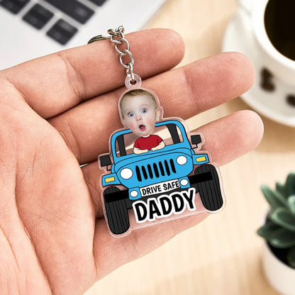 Portachiavi Personalizzato "Guida con Prudenza" - Portachiavi a Forma di Auto Personalizzato - Regalo per Papà