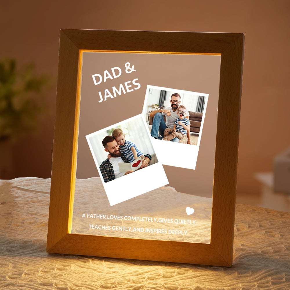Lampada LED Personalizzata con Foto e Nome – Regalo Unico per la Festa del Papà e la Famiglia