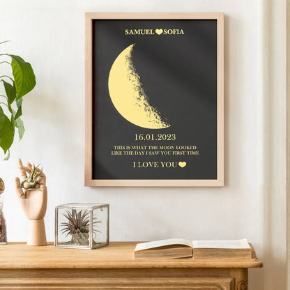 Cornice Fase Lunare Personalizzata con Nomi Regalo Coppia Lei Lui San Valentino Amore Natale Anniversario Compleanno