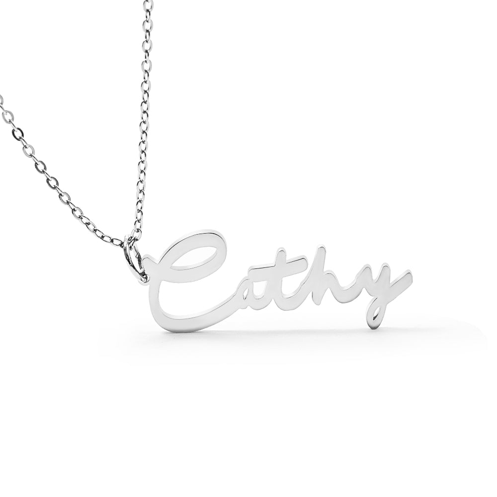 Collana con Nome Personalizzata Stile Firma Script Corsivo