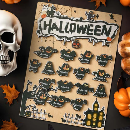 Targa Fantasmino in Legno Personalizzata Nome Regalo Decorazione Segnaposto Halloween