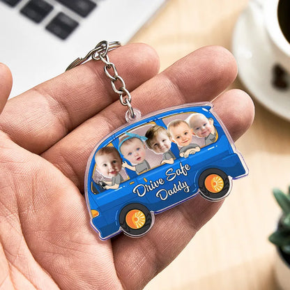 Portachiavi Personalizzato "Guida con Prudenza" - Portachiavi a Forma di Auto Personalizzato - Regalo per Papà