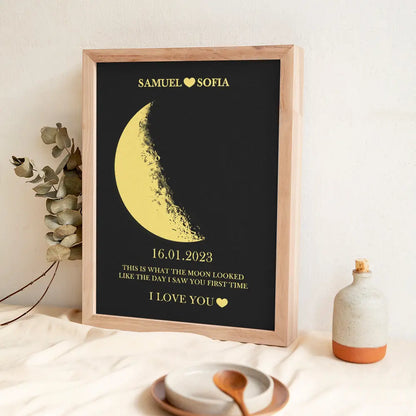 Cornice Fase Lunare Personalizzata con Nomi Regalo Coppia Lei Lui San Valentino Amore Natale Anniversario Compleanno