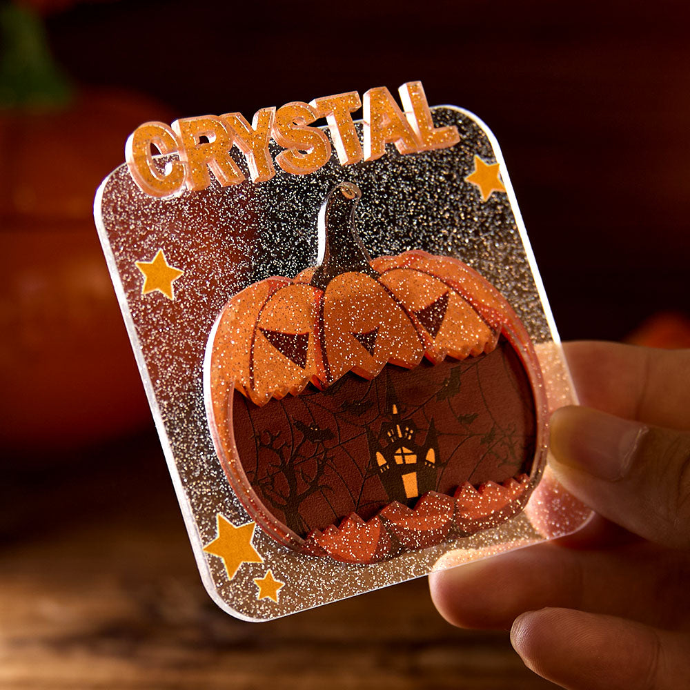 Magnete da Frigorifero Personalizzato Halloween con Nome Decorazione Casa Zucca