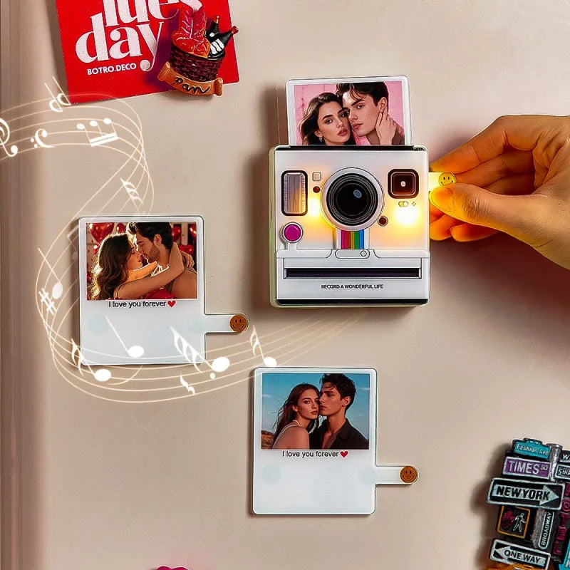 Calamita interattiva "Instant" Musicale con Foto e Luci | Regalo Unico Personalizzato papà