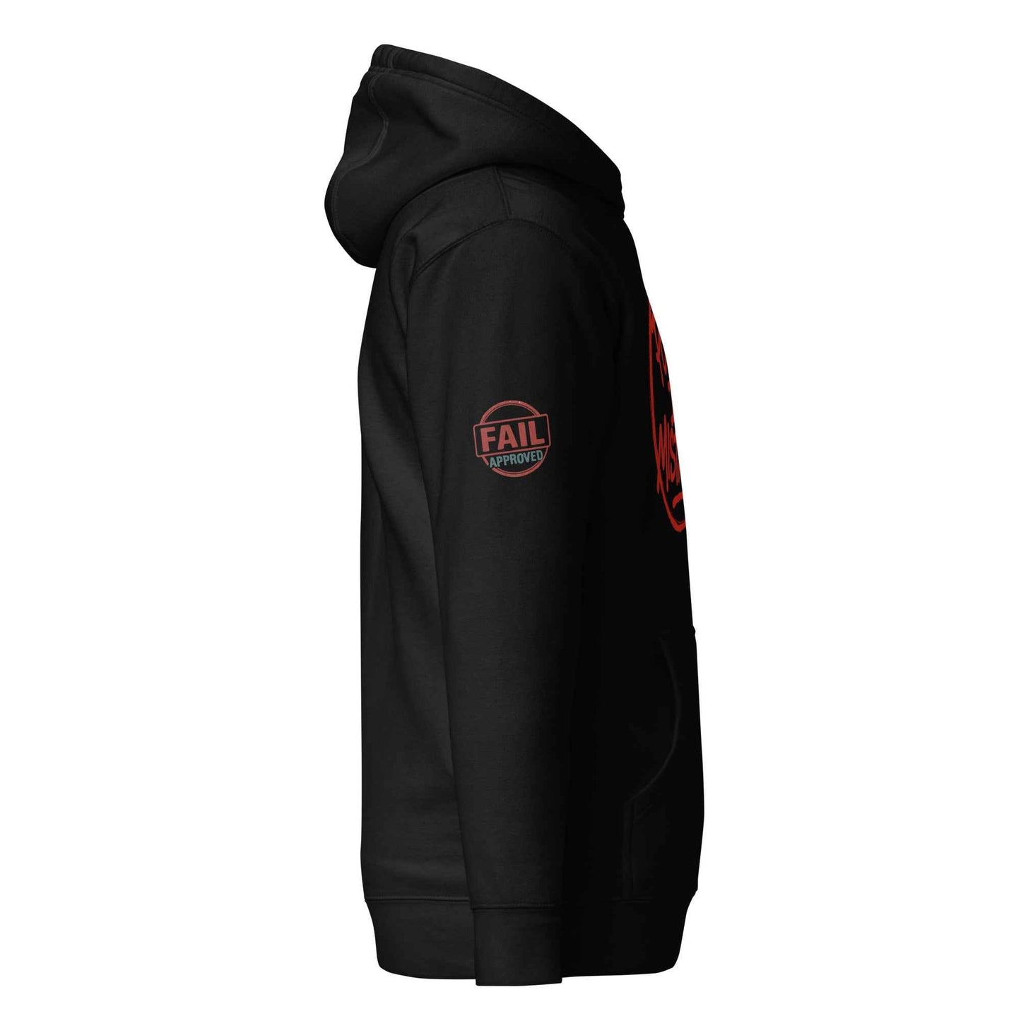 Felpa con Cappuccio Streetwear “POWER IN MISTAKES” 🔴 | FAIL – Manifesto di Coraggio e Stile