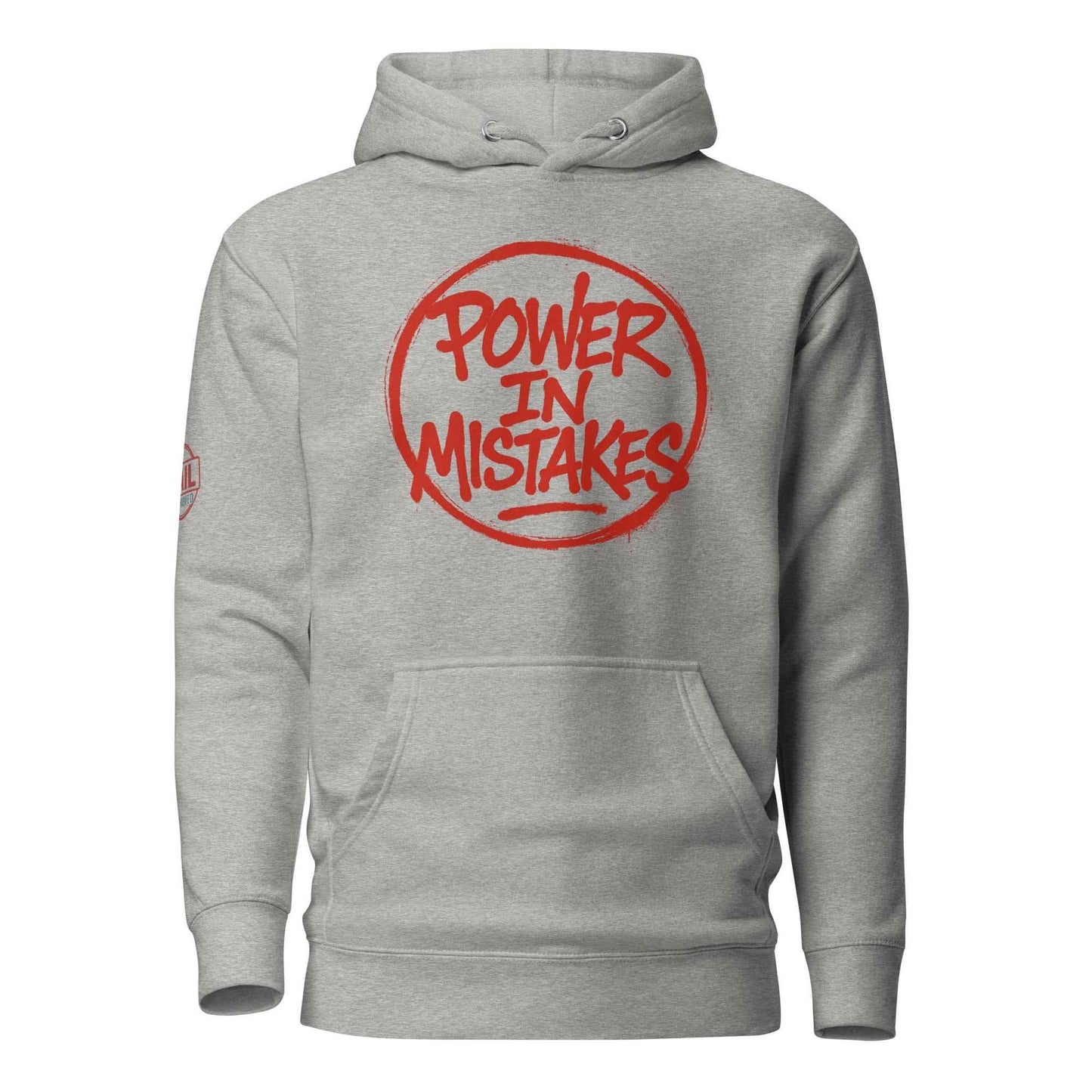 Felpa con Cappuccio Streetwear “POWER IN MISTAKES” 🔴 | FAIL – Manifesto di Coraggio e Stile