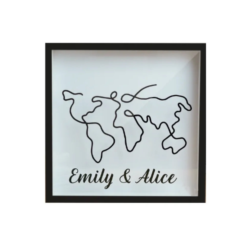 Scatola dei Ricordi Tema Viaggio Personalizzata Portabiglietti in Legno Nozze Matrimonio
