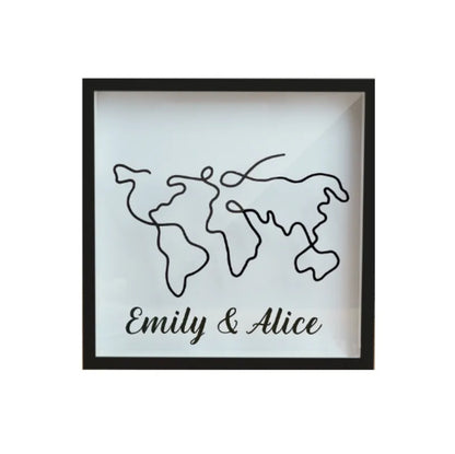 Scatola dei Ricordi Tema Viaggio Personalizzata Portabiglietti in Legno Nozze Matrimonio