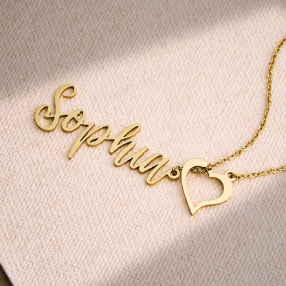 Collana Lariat Personalizzata con Nome e Cuore – Regalo Raffinato Lei - idea regalo mamma