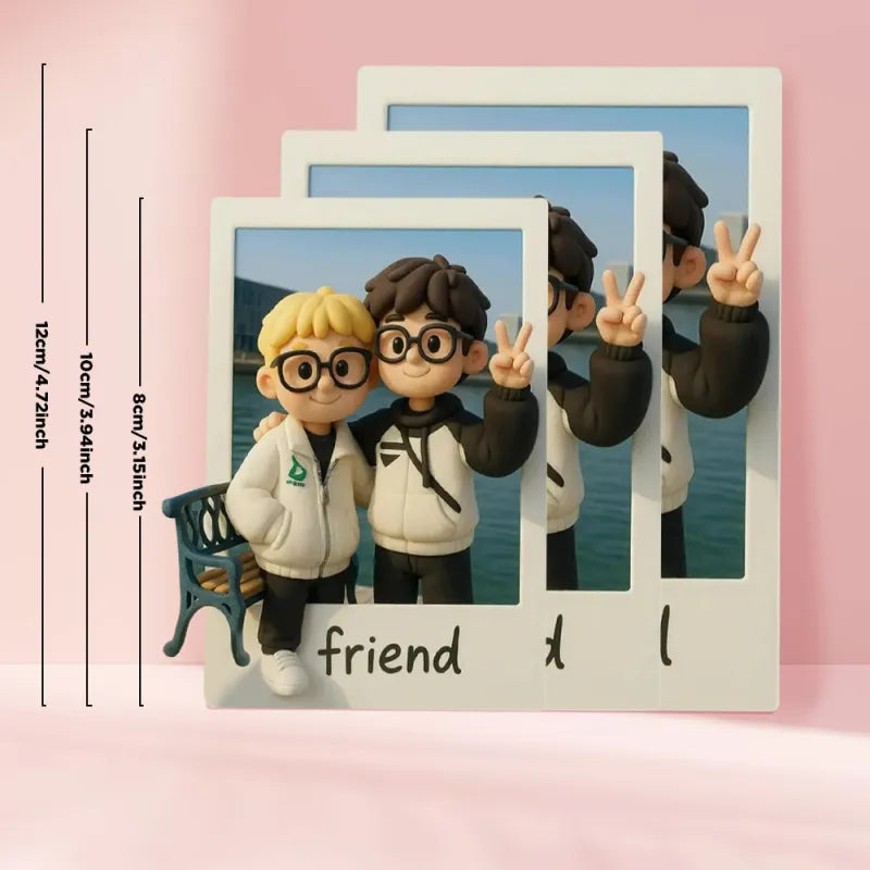 Calamita 3D Acrilico Personalizzata Foto Viaggio e Testo Regalo Anniversario mamma papà