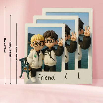 Calamita 3D Acrilico Personalizzata Foto Viaggio e Testo Regalo Anniversario mamma papà