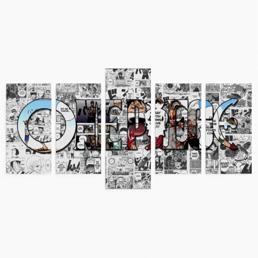 Quadri One Piece 5 Pezzi Set Canvas Multipannello Anime Manga da Parete