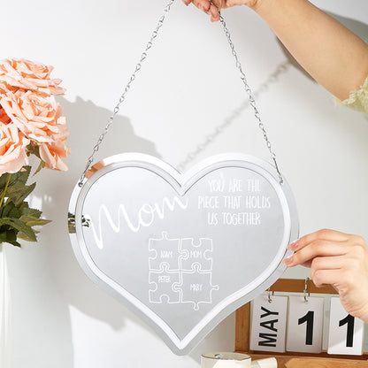 Specchio Led personalizzato "Mamma, sei il pezzo che ci unisce" – Il Regalo che Illumina la Famiglia - idea regalo mamma