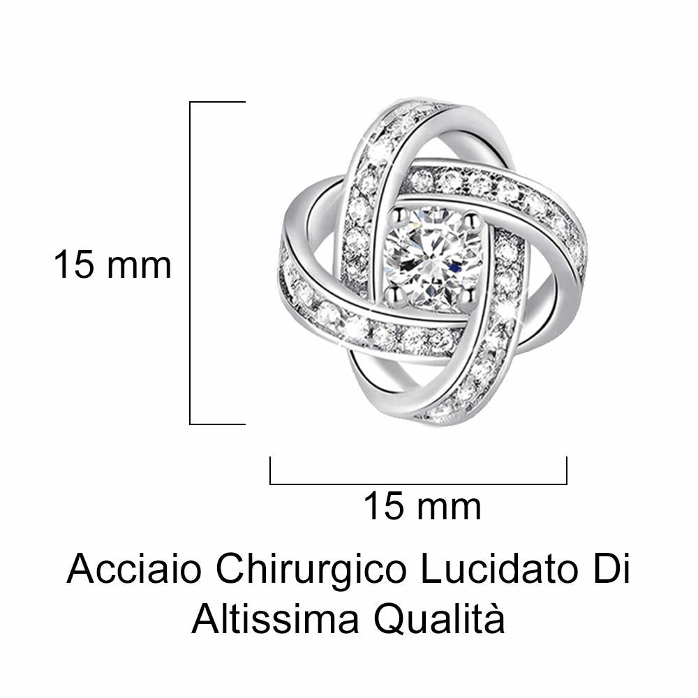 Orecchini Nodo con Pietra in Acciaio chirurgico - A mia Nipote