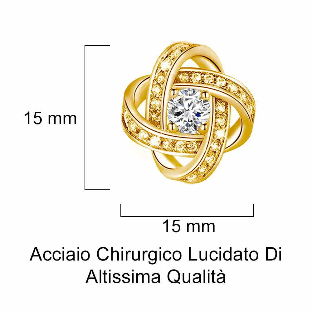 Orecchini Nodo con Pietra in Acciaio chirurgico - A mia Nipote
