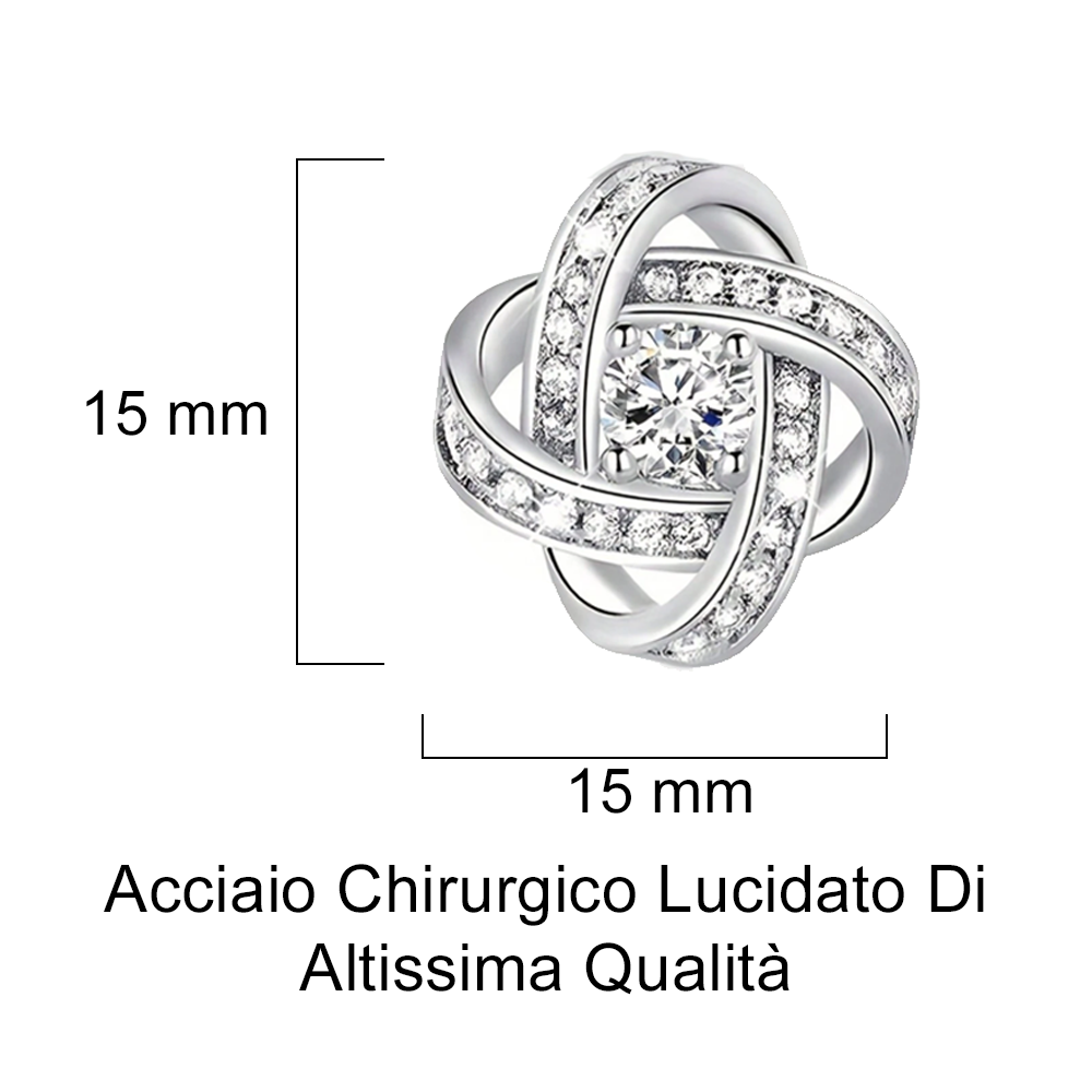Orecchini Nodo con Pietra in Acciaio chirurgico - A mia moglie