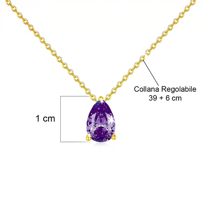 Collana con Pietra Ametista - Cofanetto con dedica INCLUSO